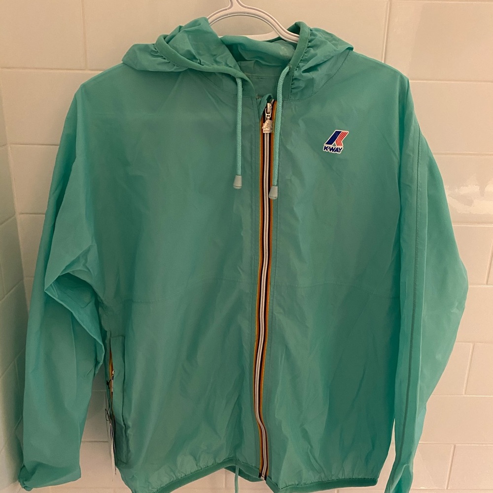 K-way Rain Jacket - Mint green brand new w/ tag